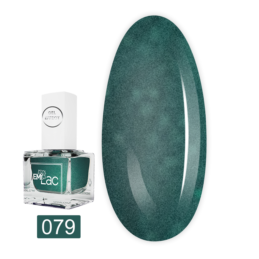 Лак E.MI Lac Gel Effect 9 мл (079 Малахіт)
