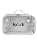 Косметичка KODI Aquarium с прозрачным верхом серебристые соты