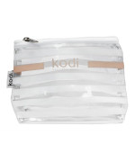 Косметичка KODI "зебра" мала прозрачна в білу смужку