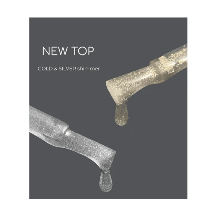 Топ Heylove SHIMMER без липкого шару 15 мл (Gold)