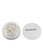 Декор "песок" в баночке (600 белое серебро крупное (шестигранник))