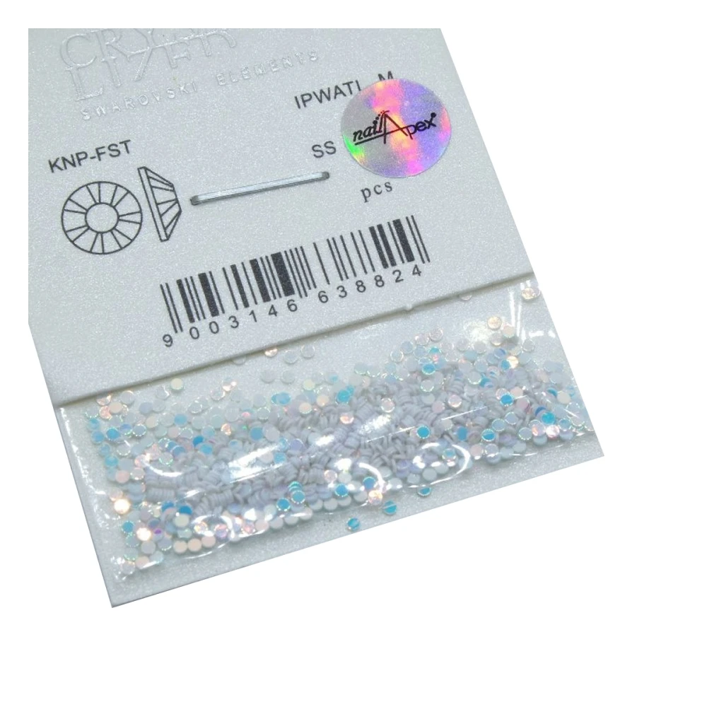 Декор NailApex "паетки" (белый с голубым переливом)