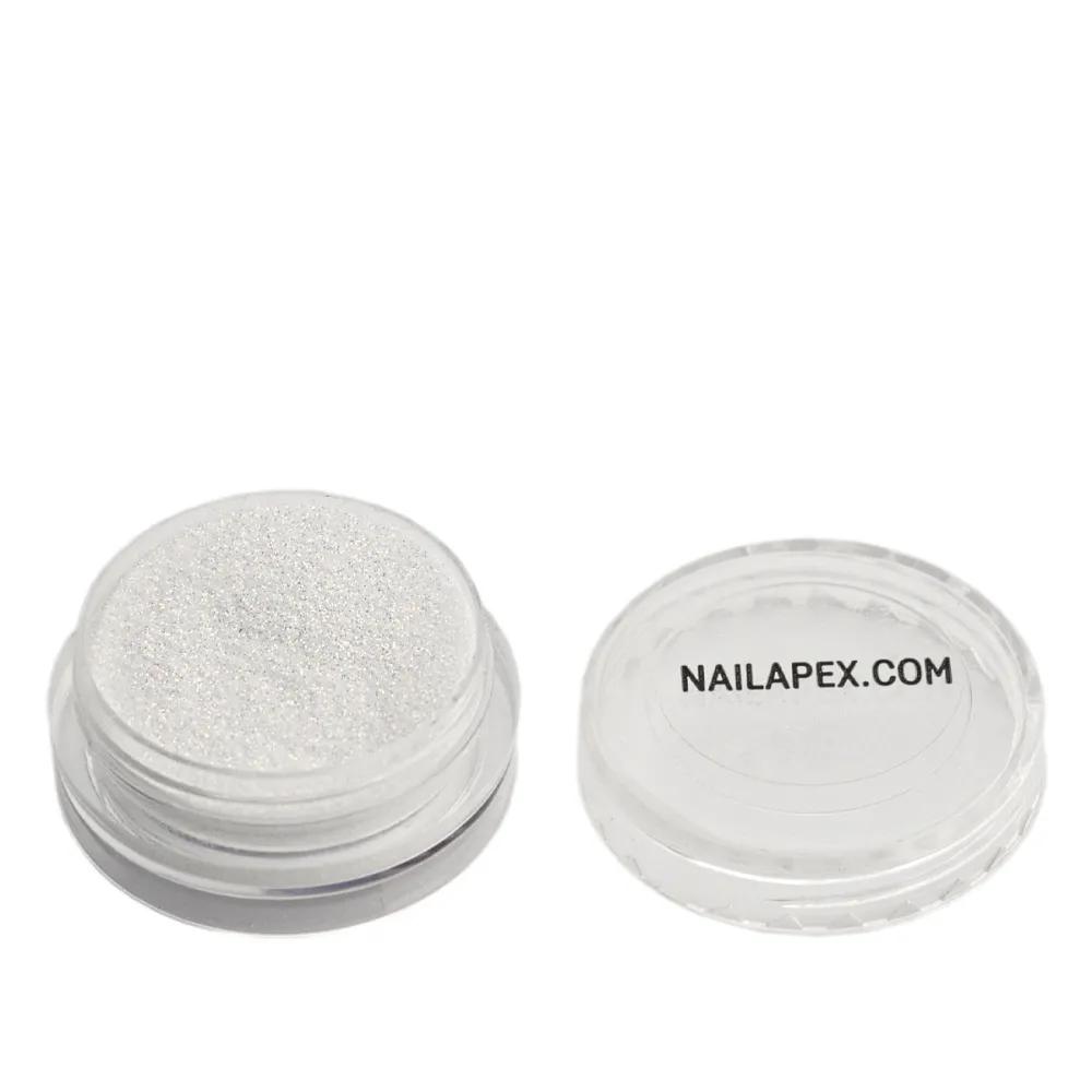 Декор "песок" в баночке (144 белый с золотым мерцанием мелкий)