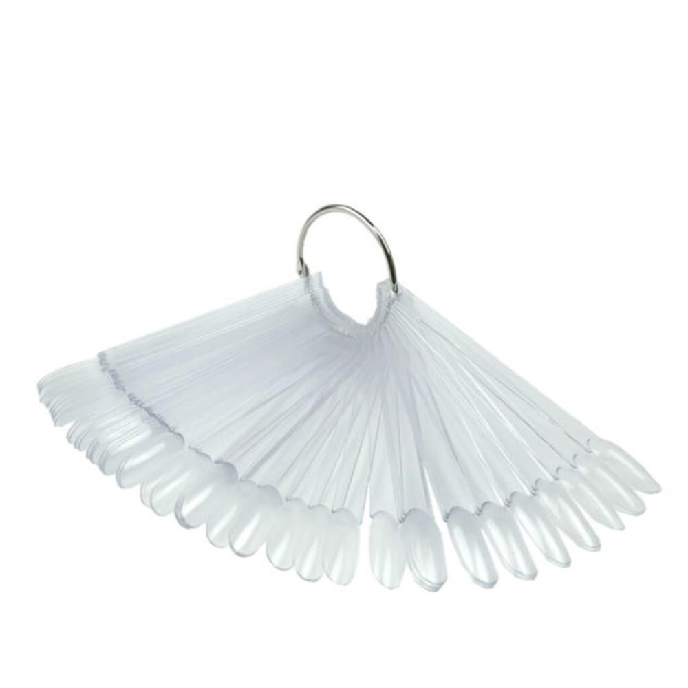 Палитра веерная с кольцом миндаль 50 шт (прозрачная)