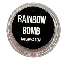 Пил-втирка NailApex Rainbow (Bomb ніжно-рожева з голограмою)