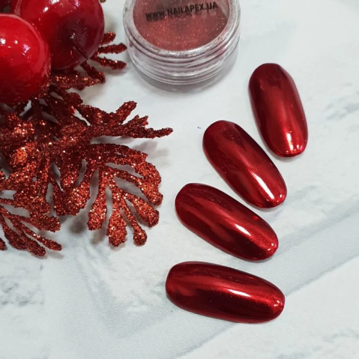 Пыль-втирка NailApex Chrome зеркальная (01 красный)