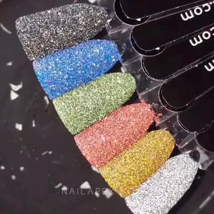 Пісок в баночці NailApex світловідбівний (01)