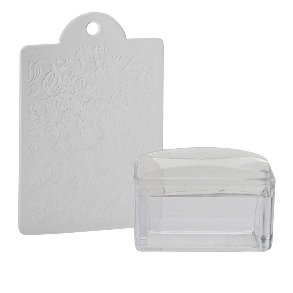 Штамп для стемпинга "прямоугольник" силикон (белый красный в ассортименте)