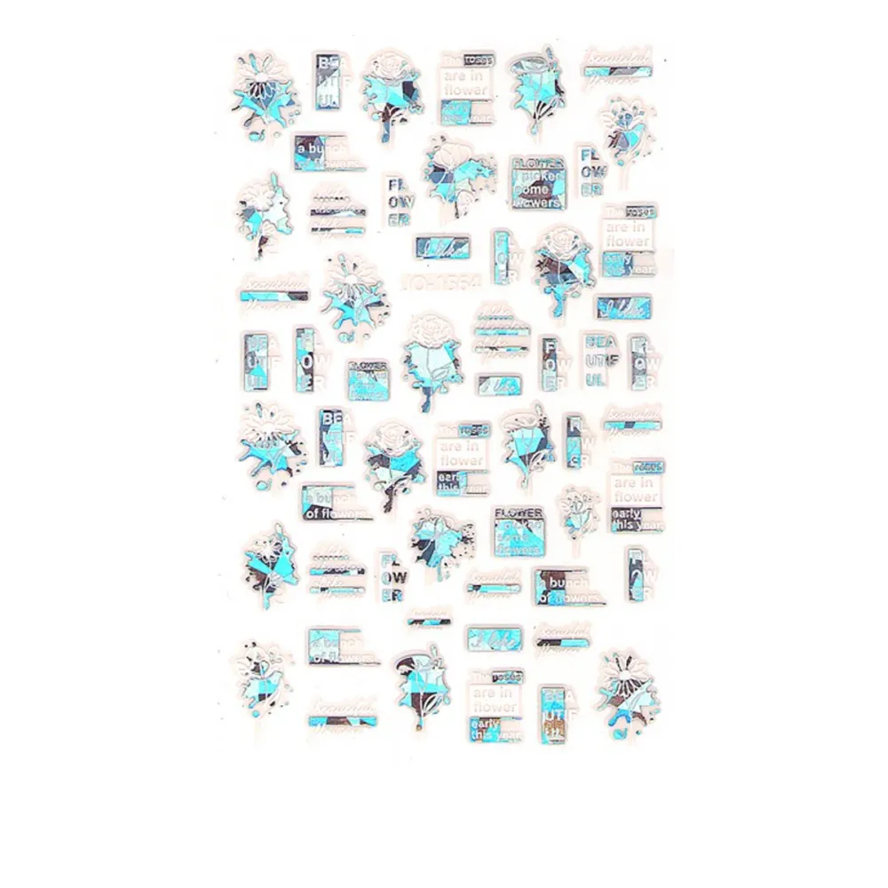 Наклейка для нігтів mArt (JO1564 металізована з білим)