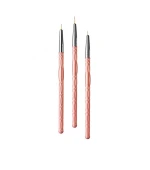Кисточка набор mArt Liner розовая 3шт (7мм 9мм 11мм)