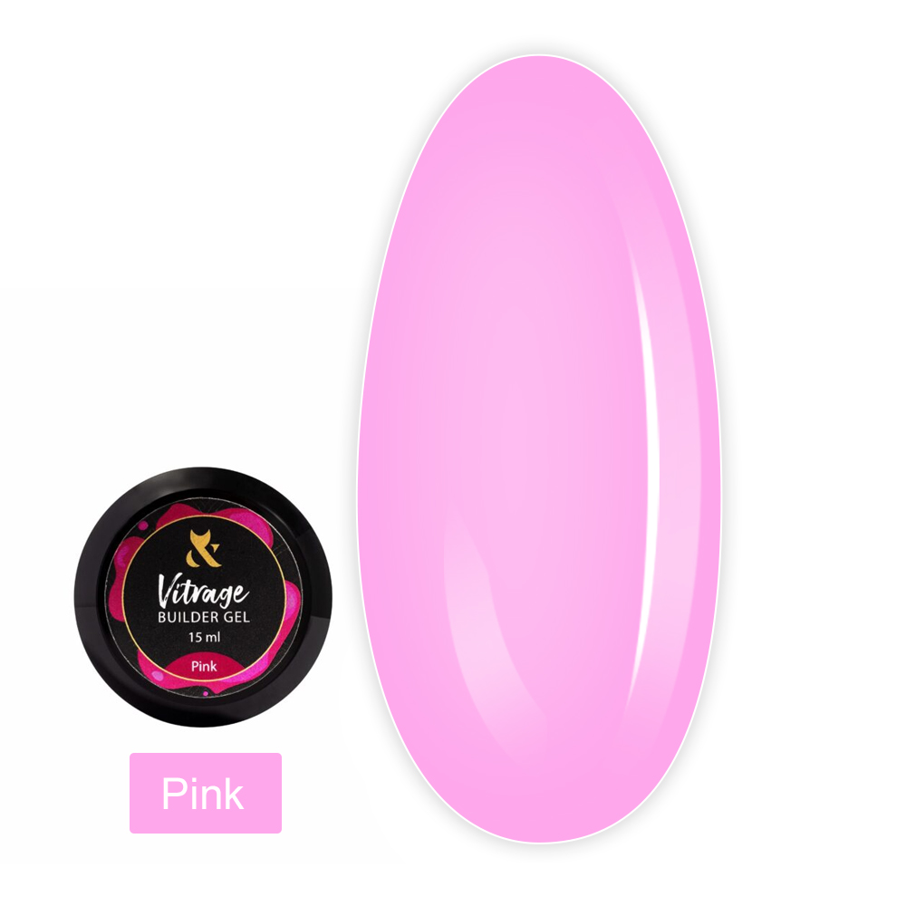 Гель FOX Vitrage Builder Gel строительный витражный 15 мл (Pink)