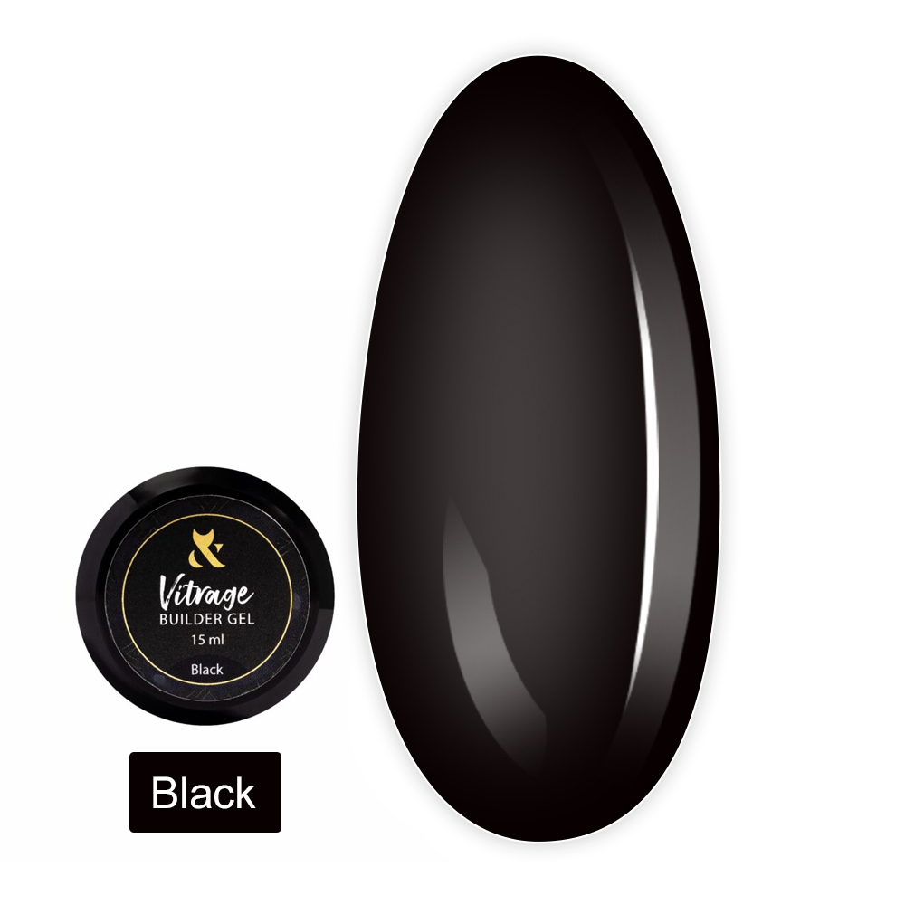 Гель FOX Vitrage Builder Gel будівельний вітражний 15 мл (Black)