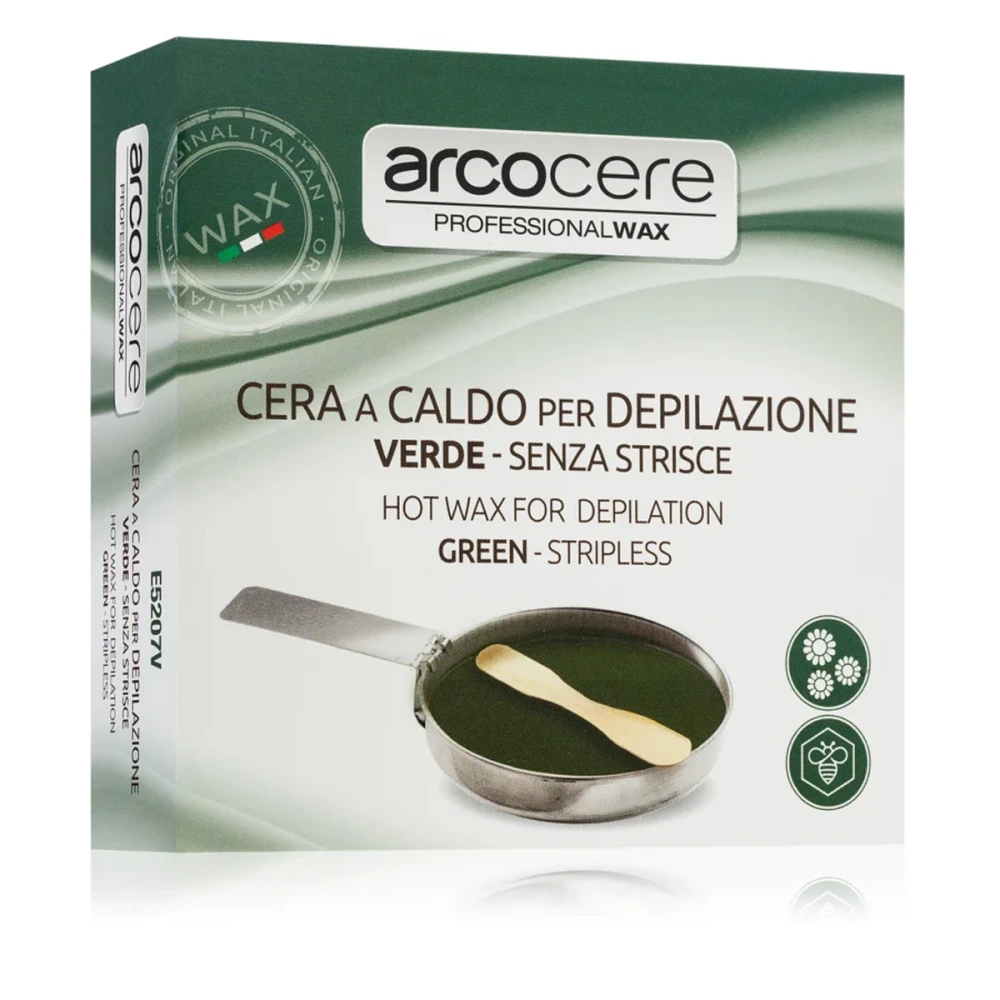 Воск горячий в металлической чаше ARCOCERE Зеленый 120 г