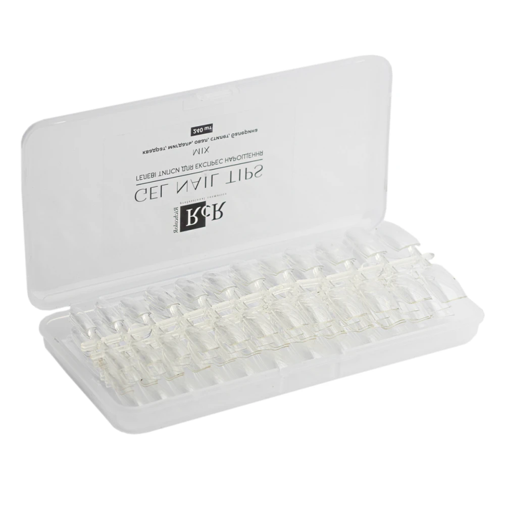 Типсы гелевые для ногтей в пластиковом контейнере 240 штук (Mix)