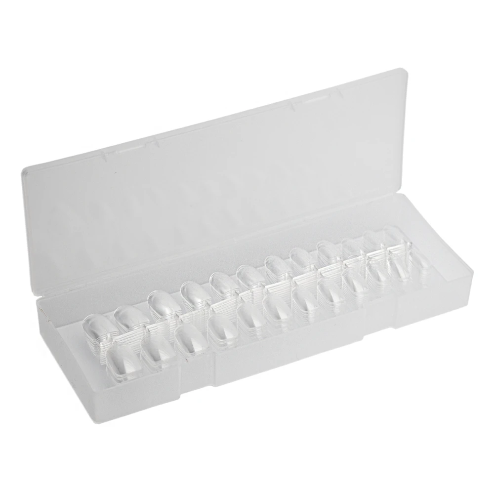 Типсы гелевые для ногтей в пластиковом контейнере 240 штук (Мягкий квадрат)