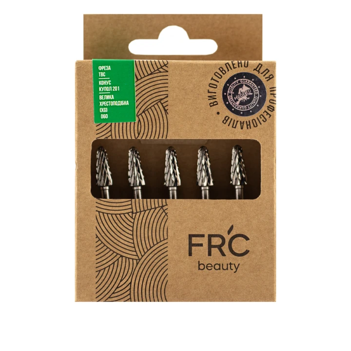 Фреза ТВС Конус купол 201 велика хрестоподібна (XG) 5шт (зелена 060)