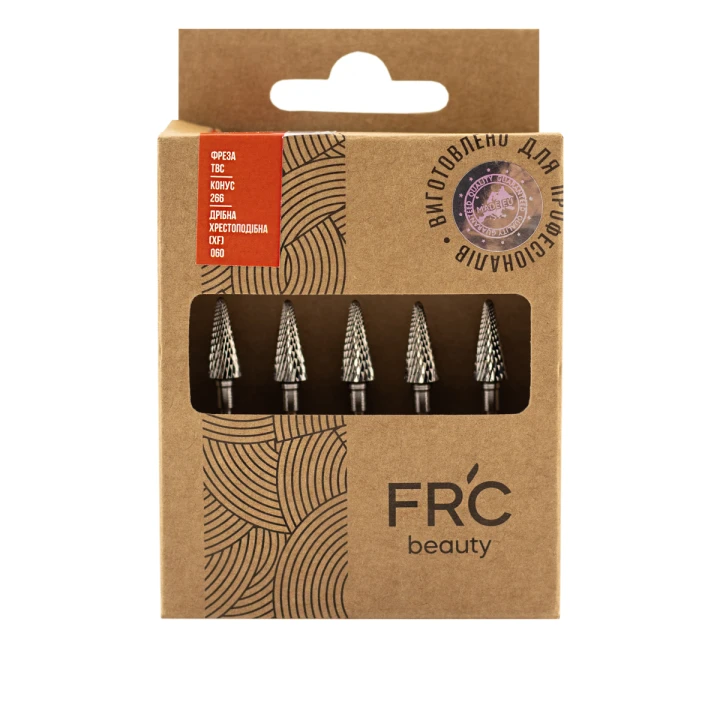 Фреза ТВС Конус 266 дрібна хрестоподібна (XF) 5шт (червона 060)