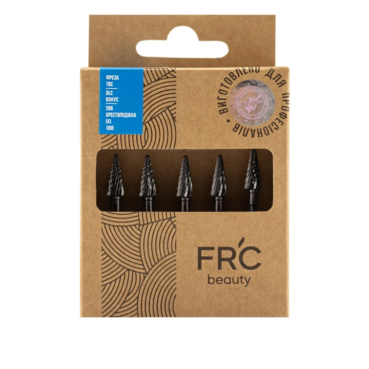 Фреза ТВС DLC Конус 266 хрестоподібна (X) 5шт (синя 060)