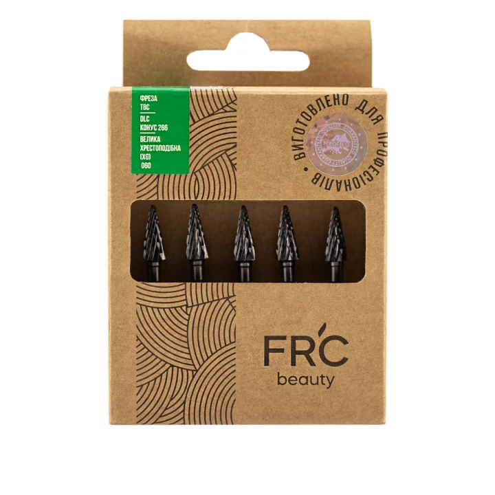 Фреза ТВС DLC Конус 266 велика хрестоподібна (XG) 5шт (зелена 060)