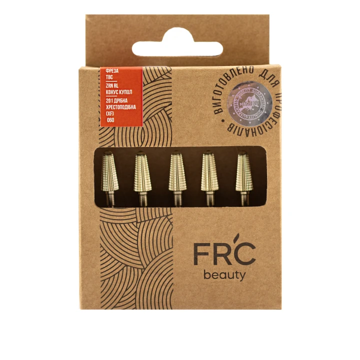 Фреза ТВС ZRN RL Конус купол 201 дріб хрестоподібна (XF) 5шт (червона 060)