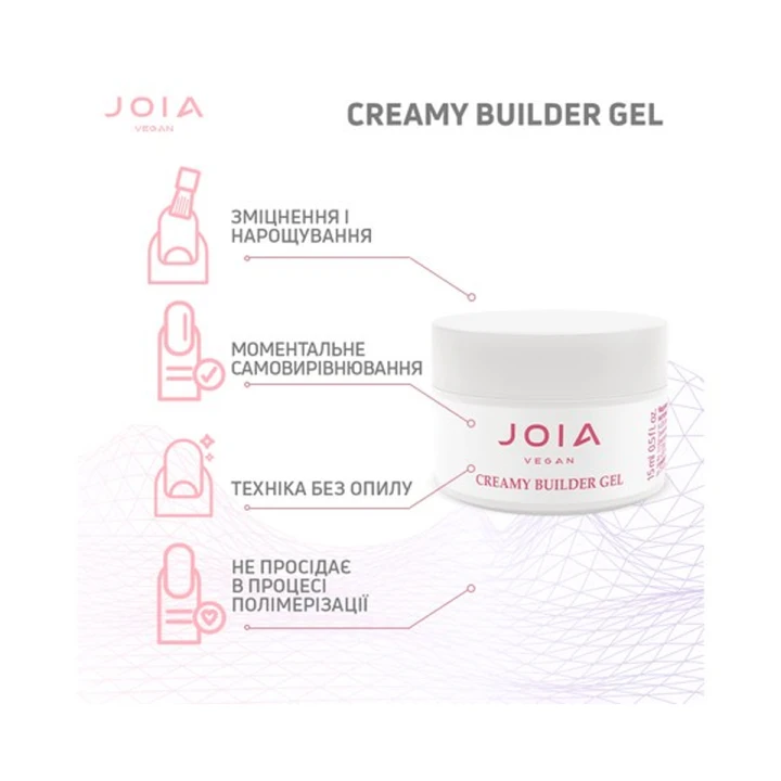 Гель JOIA Vegan моделирующий Creamy Builder Gel 15 мл (Powder Blue)
