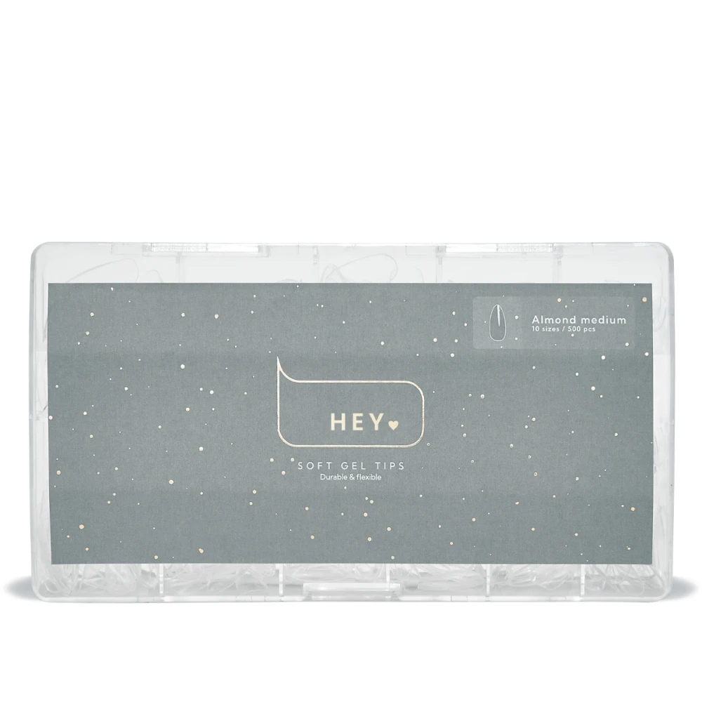 Тіпси гелеві для нарощування Heylove 500 од (Almond Medium (середній мигдаль))