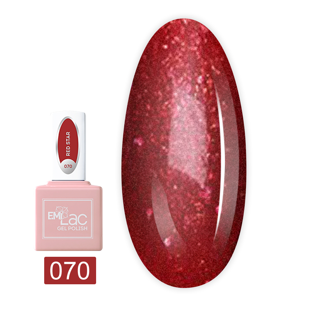 Гель лак E.MI Lac 6 мл (070 Красная звезда)