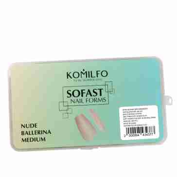 Формы KOMILFO SoFast мягкие для быстрого наращивания ногтей 360 шт (Nude Ballerina Medium)