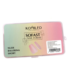 Форми KOMILFO SoFast м’які для швидкого нарощування нігтів 360 шт (Nude Ballerina Shot)