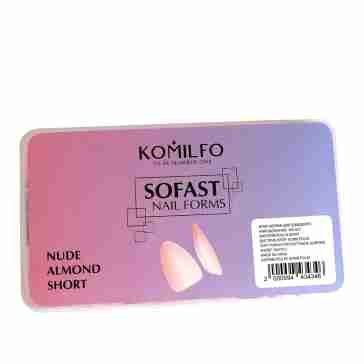 Форми KOMILFO SoFast мякі для швидкого нарощування нігтів 360 шт (Nude Almond Shot)