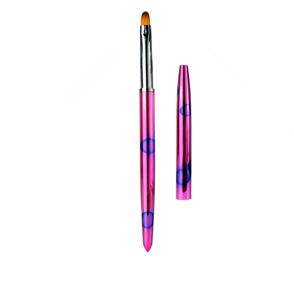 Кисточка с колпачком металл розовый гель Овал mArt (№06)