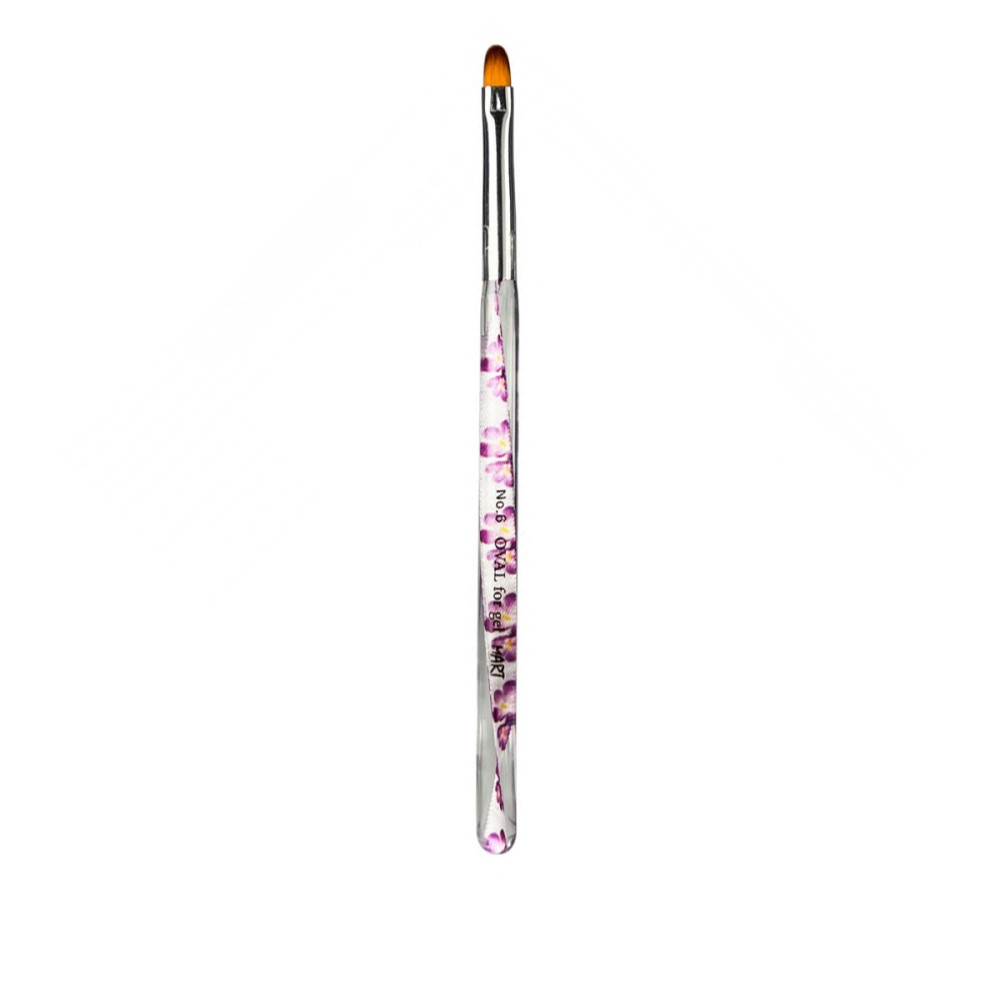 Кисточка полупрозрачная Цветы гель Овал mArt (№6)