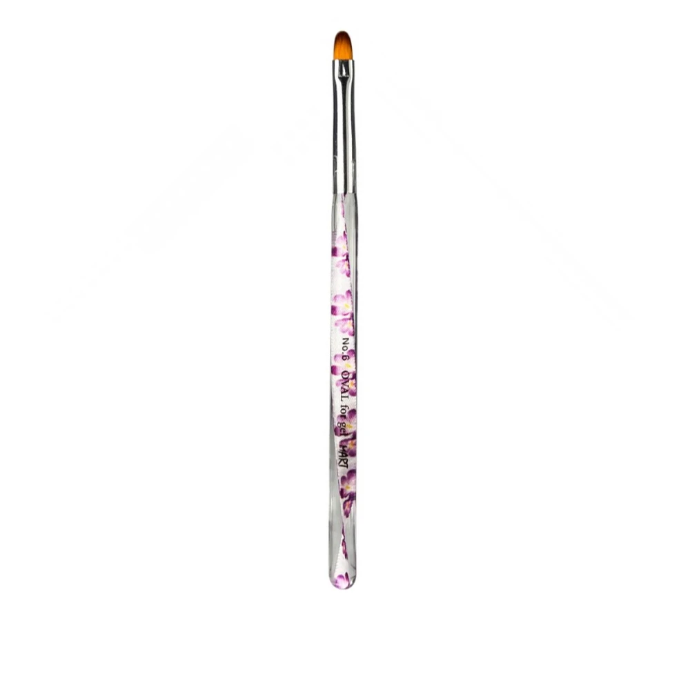 Пензлик напівпрозорий Квіти гель Овал mArt (№6)