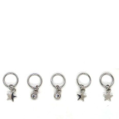 Пирсинг для волос 5 ед/уп (звездочки кристалл)