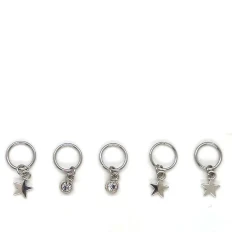 Пірсинг для волосся 5 од/уп (зірочки кристал)