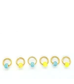 Пирсинг для волос 6 ед/уп SweetBeads (бусины желто-голубые)