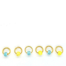 Пирсинг для волос 6 ед/уп SweetBeads (бусины желто-голубые)