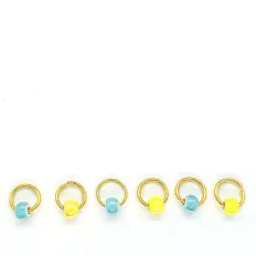 Пірсинг для волосся 6 од/уп SweetBeads (намистини жовто-блакитні)