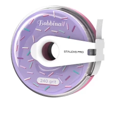 Файл-лента белый сменный в пластиковой катушке Сталекс Bobbinail с клипсой Expert 240 грит 8 м