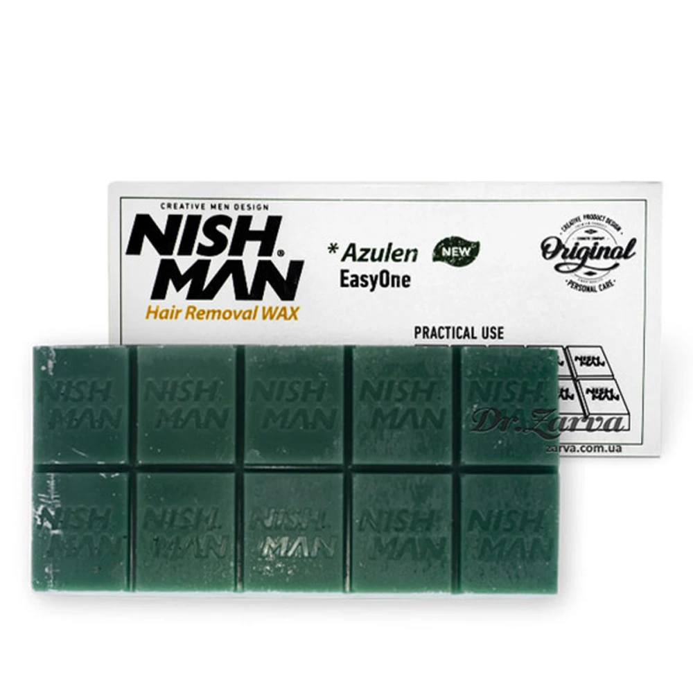 Воск для депиляции Nishman плиточный зеленый 500 г