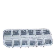 Коробочка пластикова KODI для стразів 12 секцій біла