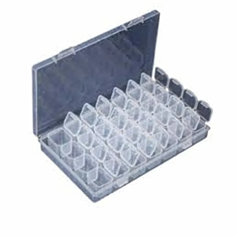 Коробочка пластиковая KODI для стразов 28 секций белая