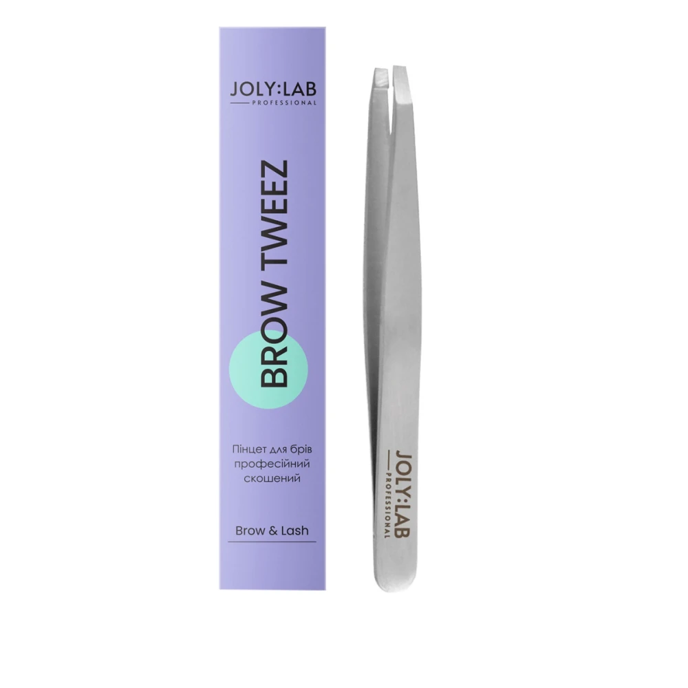 Пинцет для бровей Joly:Lab профессиональный скошенный