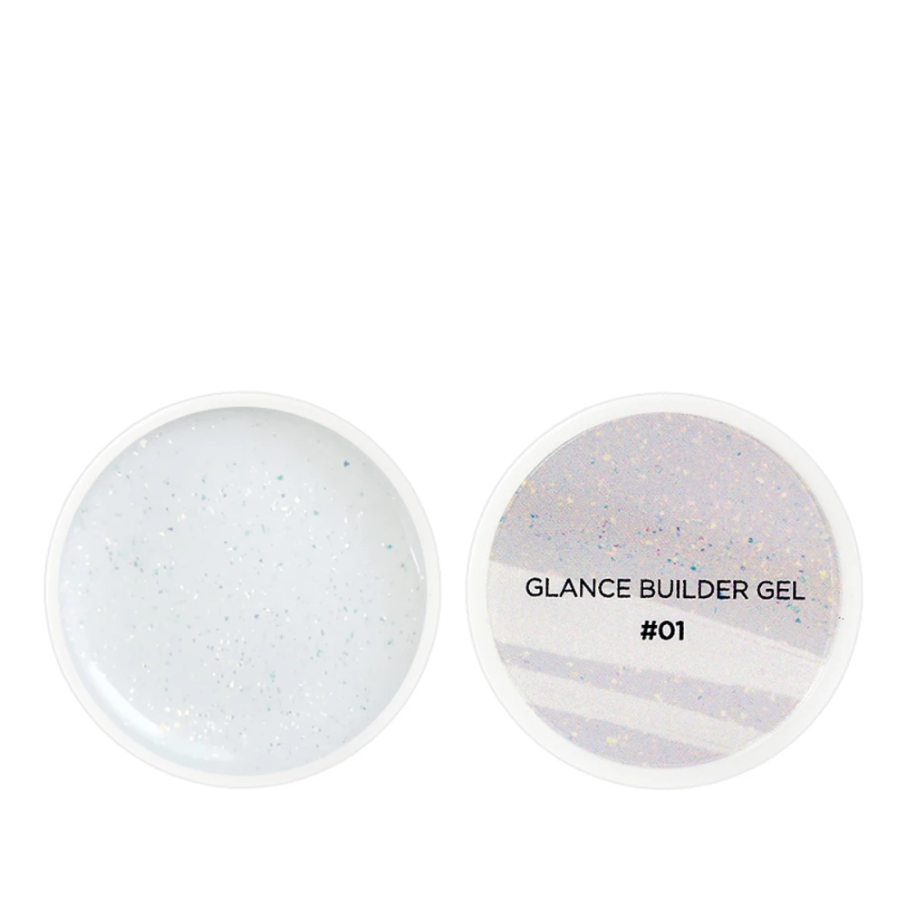 Гель для наращивания ногтей COUTURE Glance builder gel с шимером 15 мл (001)