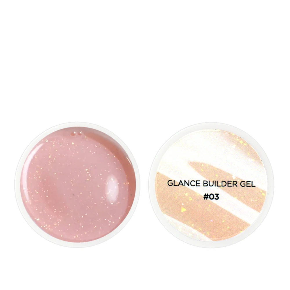 Гель для наращивания ногтей COUTURE Glance builder gel с шимером 15 мл (003)
