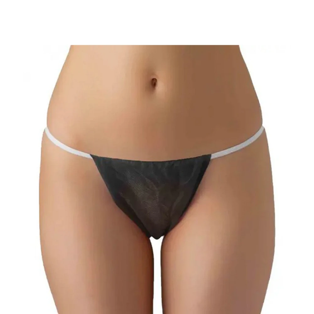 Трусики-стринги из спанбонда (Черный)