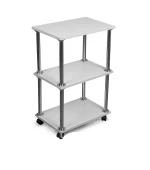 Этажерка Аврора косметологическая/парикмахерская тележка белая 30х40 см меламин