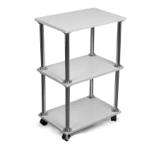 Этажерка Аврора косметологическая/парикмахерская тележка белая 30х40 см меламин