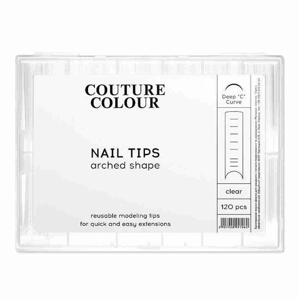 Формы верхние арочные для наращивания COUTURE Colour Nail Tips Acrhed Shape Clear 120 шт