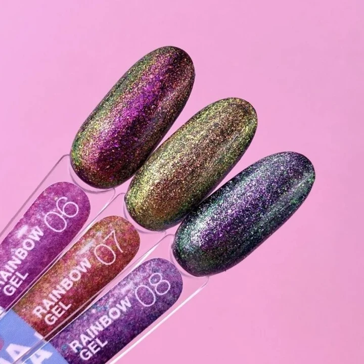 Блесточки для ногтей LunaMoon Rainbow Gel 5 мл (08)